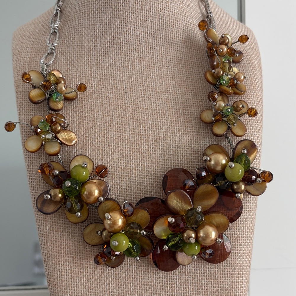 Eye Catching Multi-Color Floral Beaded Necklace